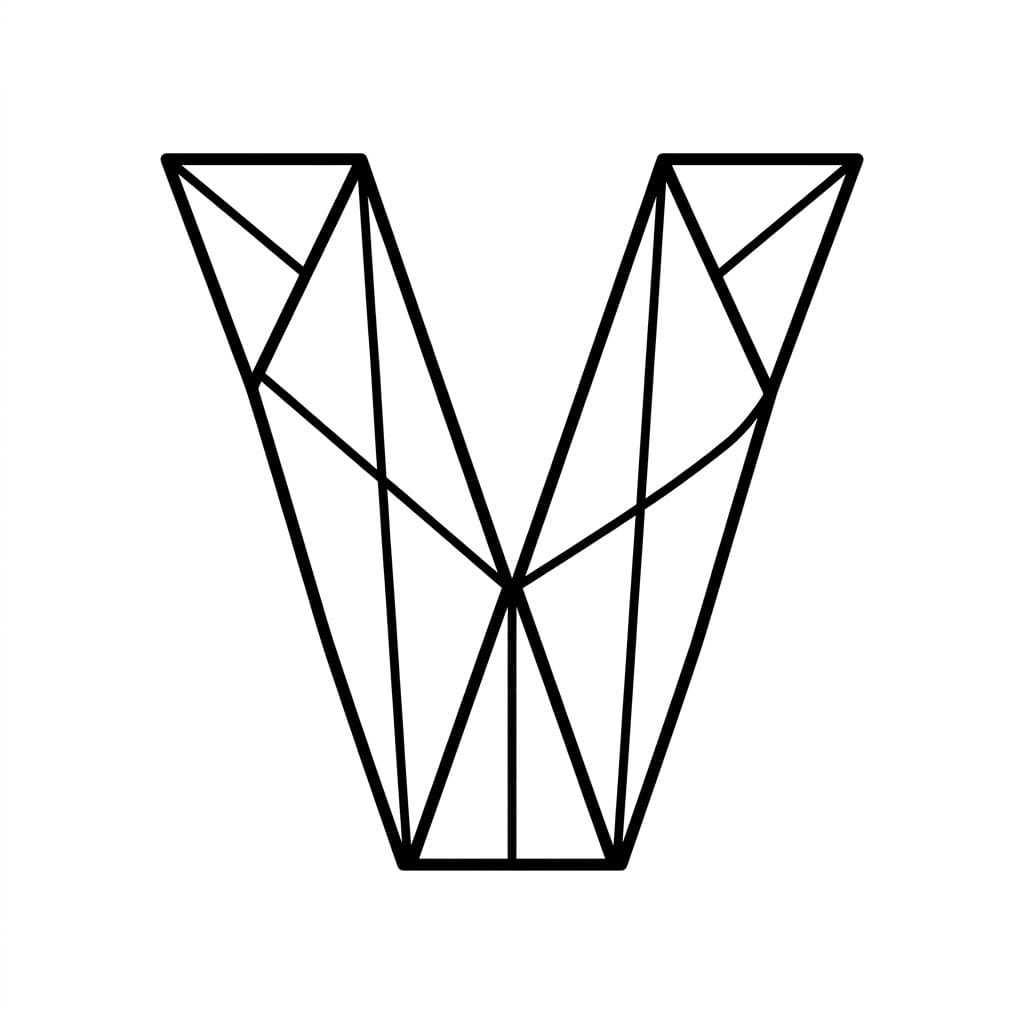 Huruf V Origami