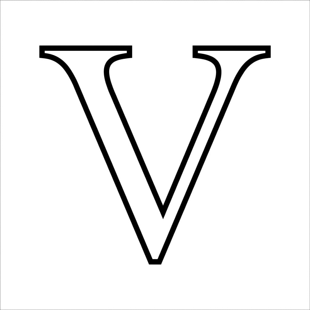 Huruf V Serif