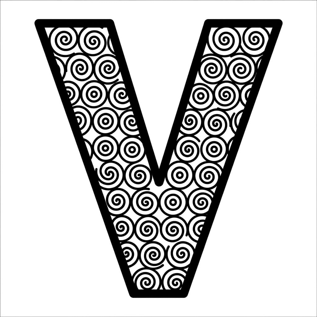 Huruf V Spiral