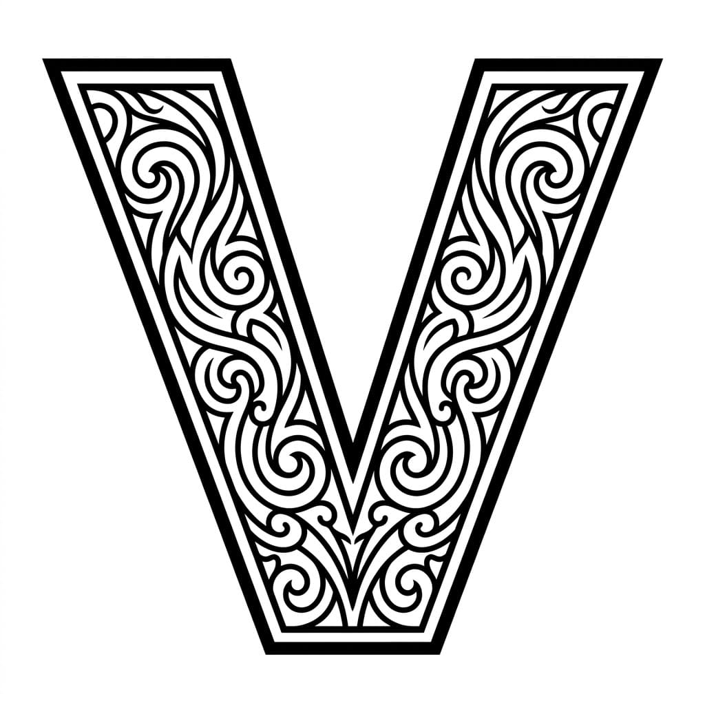 Huruf V Tribal