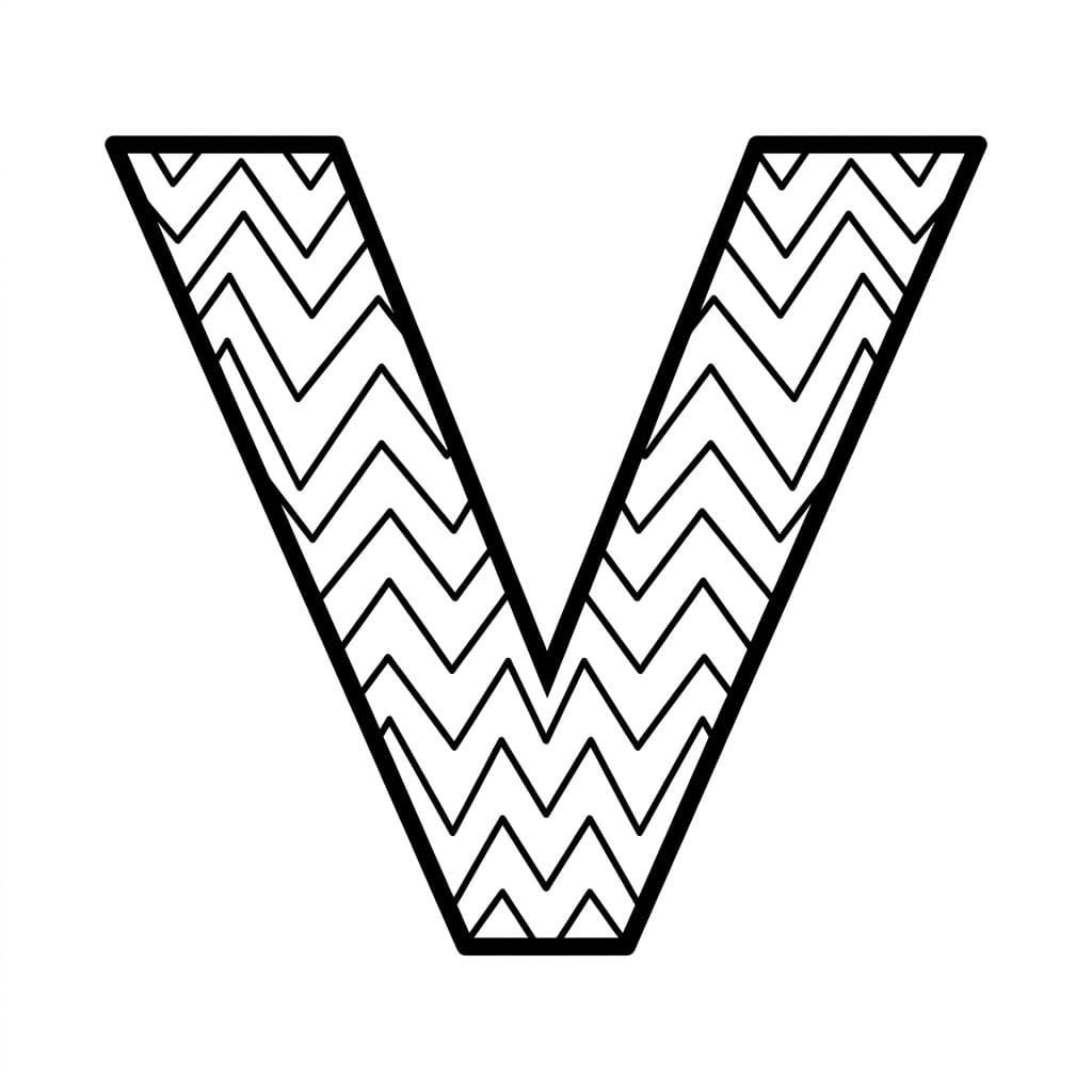 Huruf V Zigzag