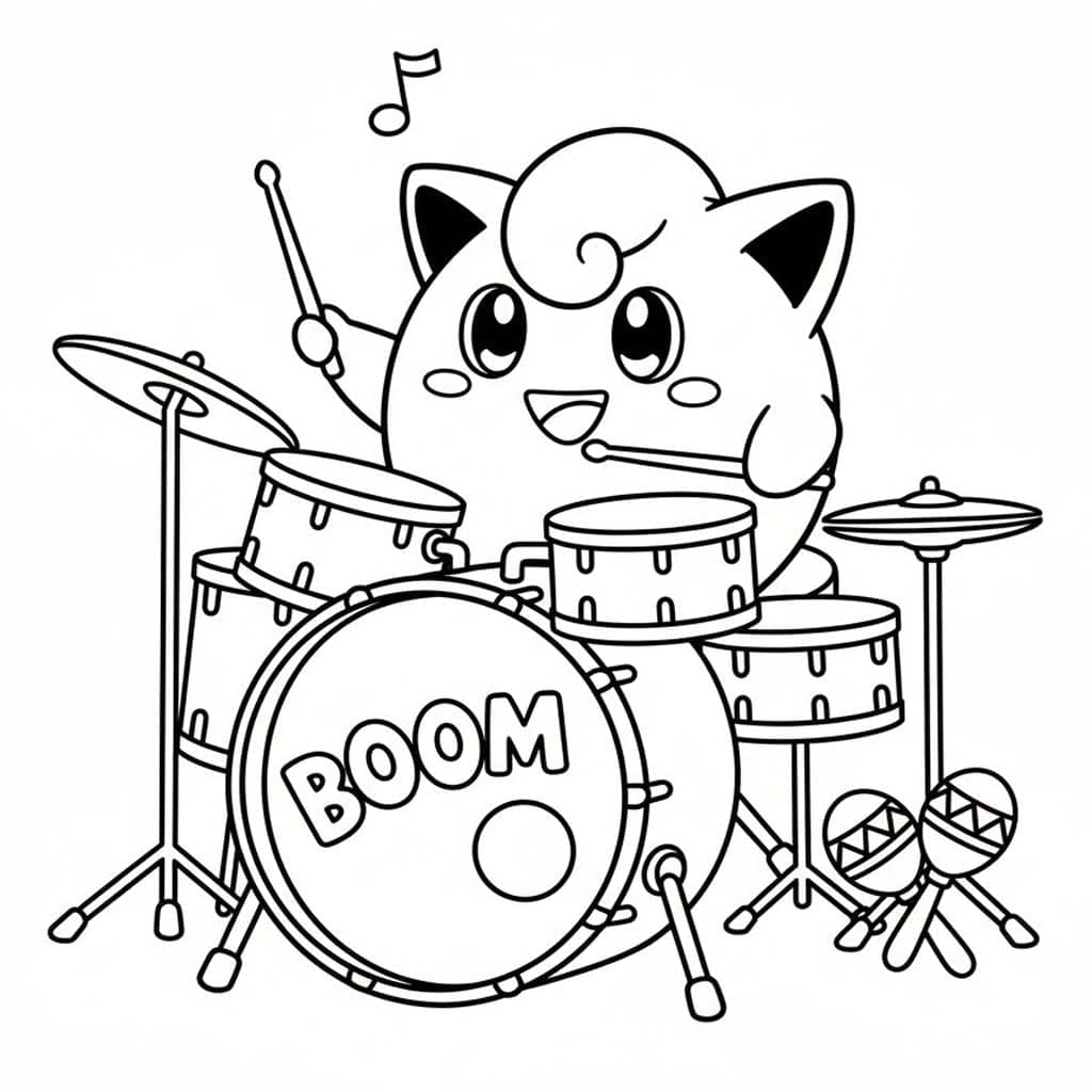 Jigglypuff memainkan drum