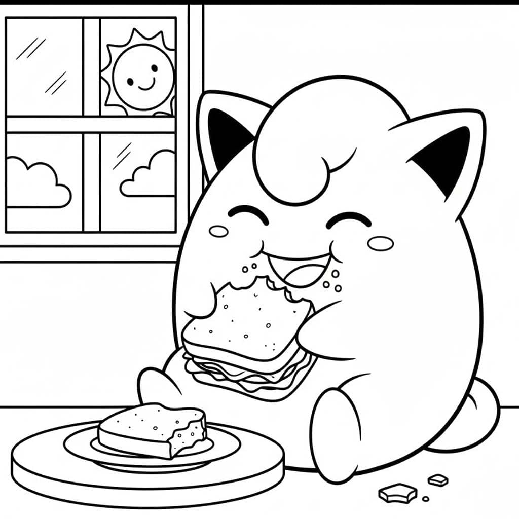 Jigglypuff sedang makan