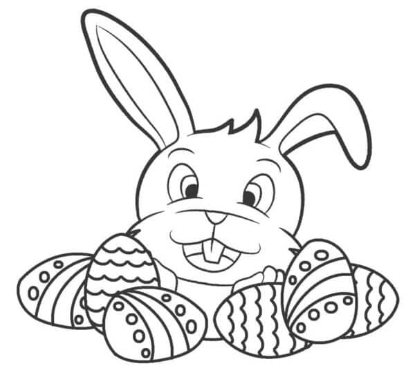 Kelinci Paskah dengan Grup Telur