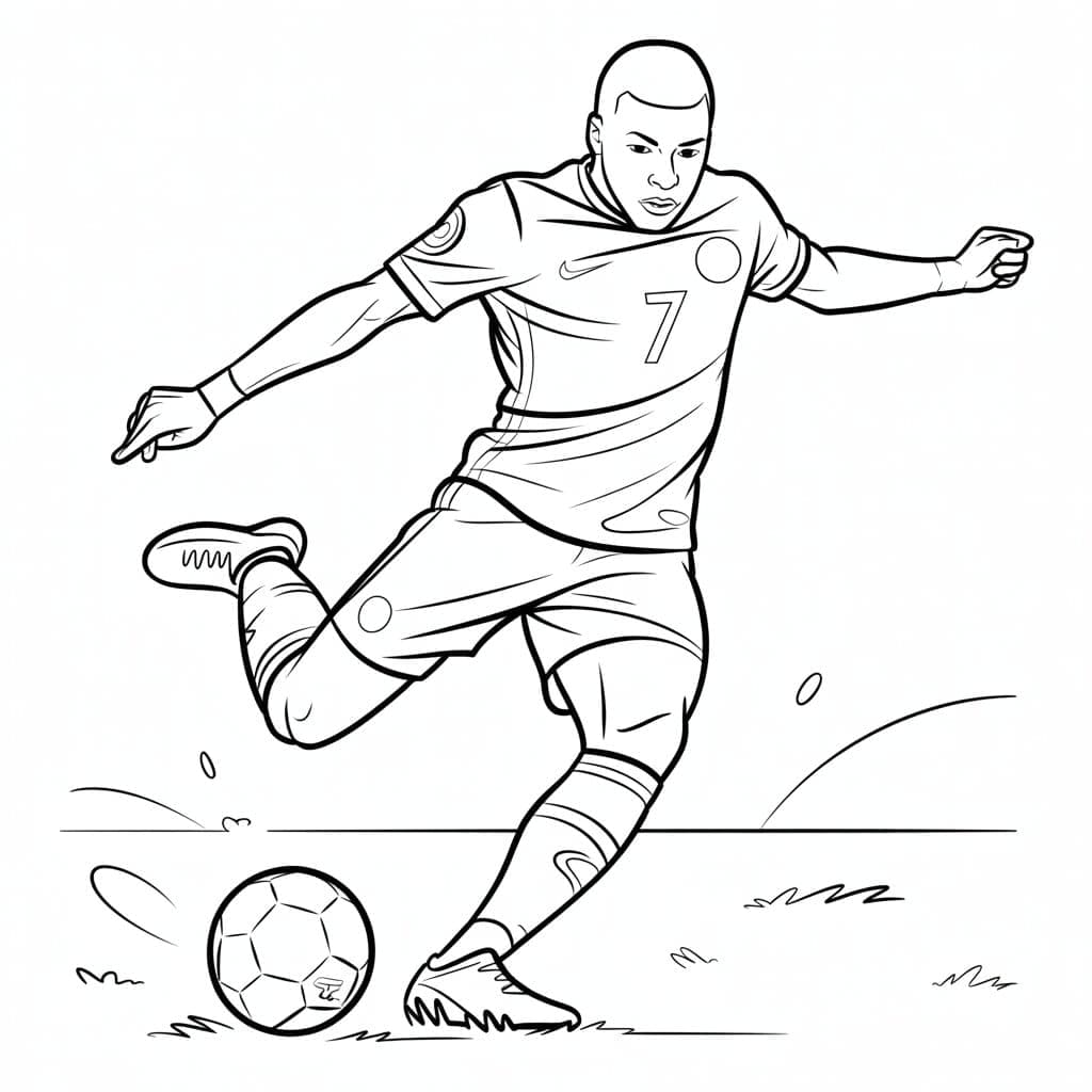 Kylian Mbappé dengan bola sepak