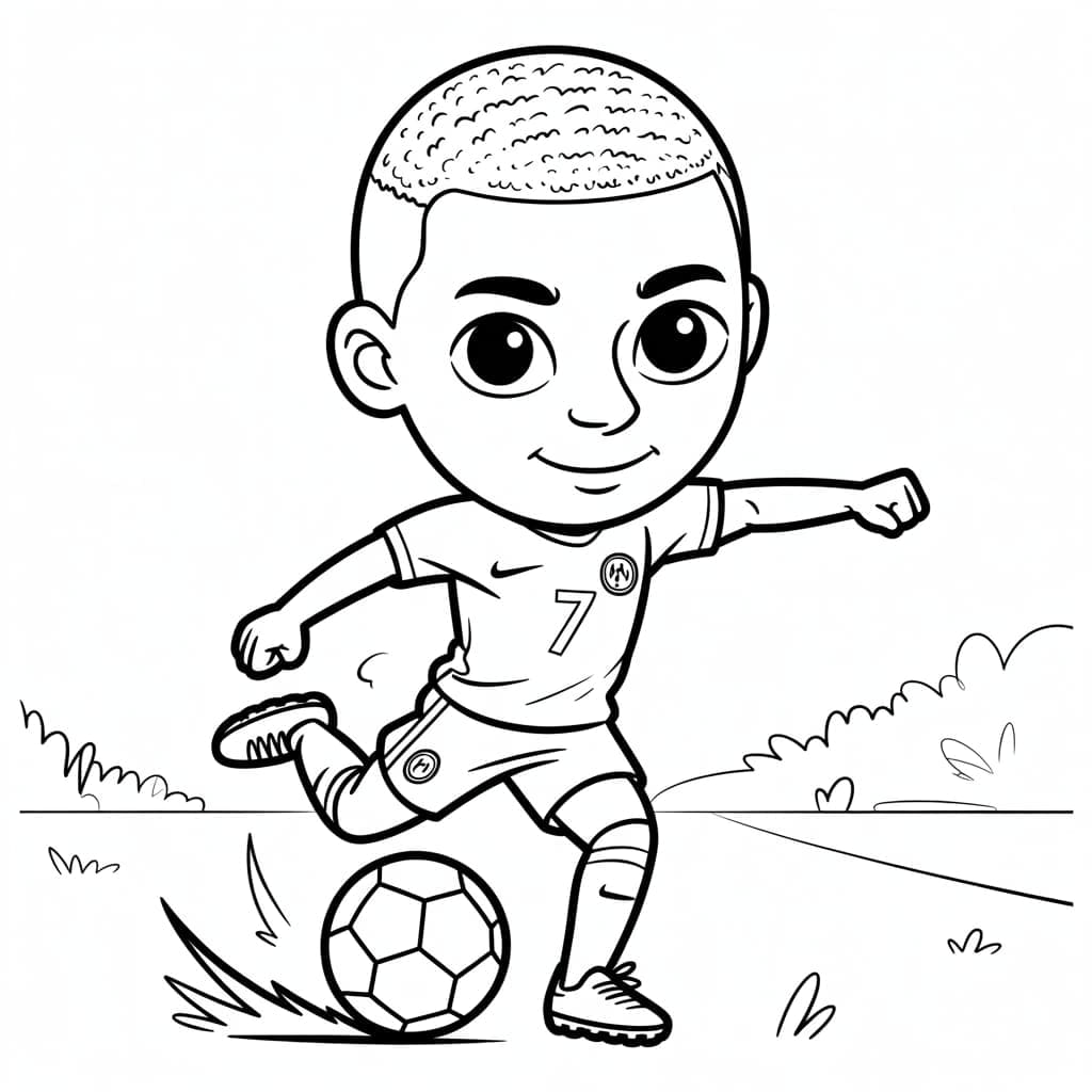 Kylian Mbappé dengan nomor punggung 7