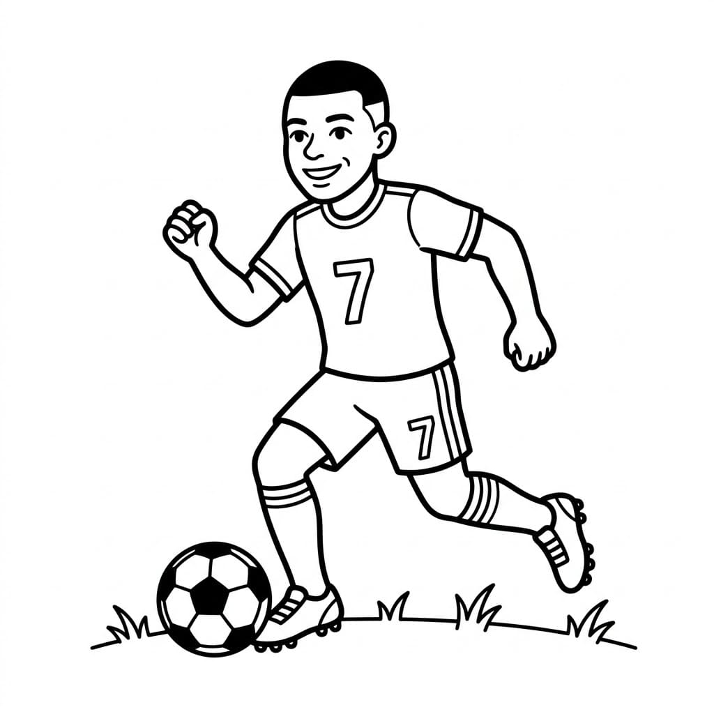 Mbappé berlari dengan bola