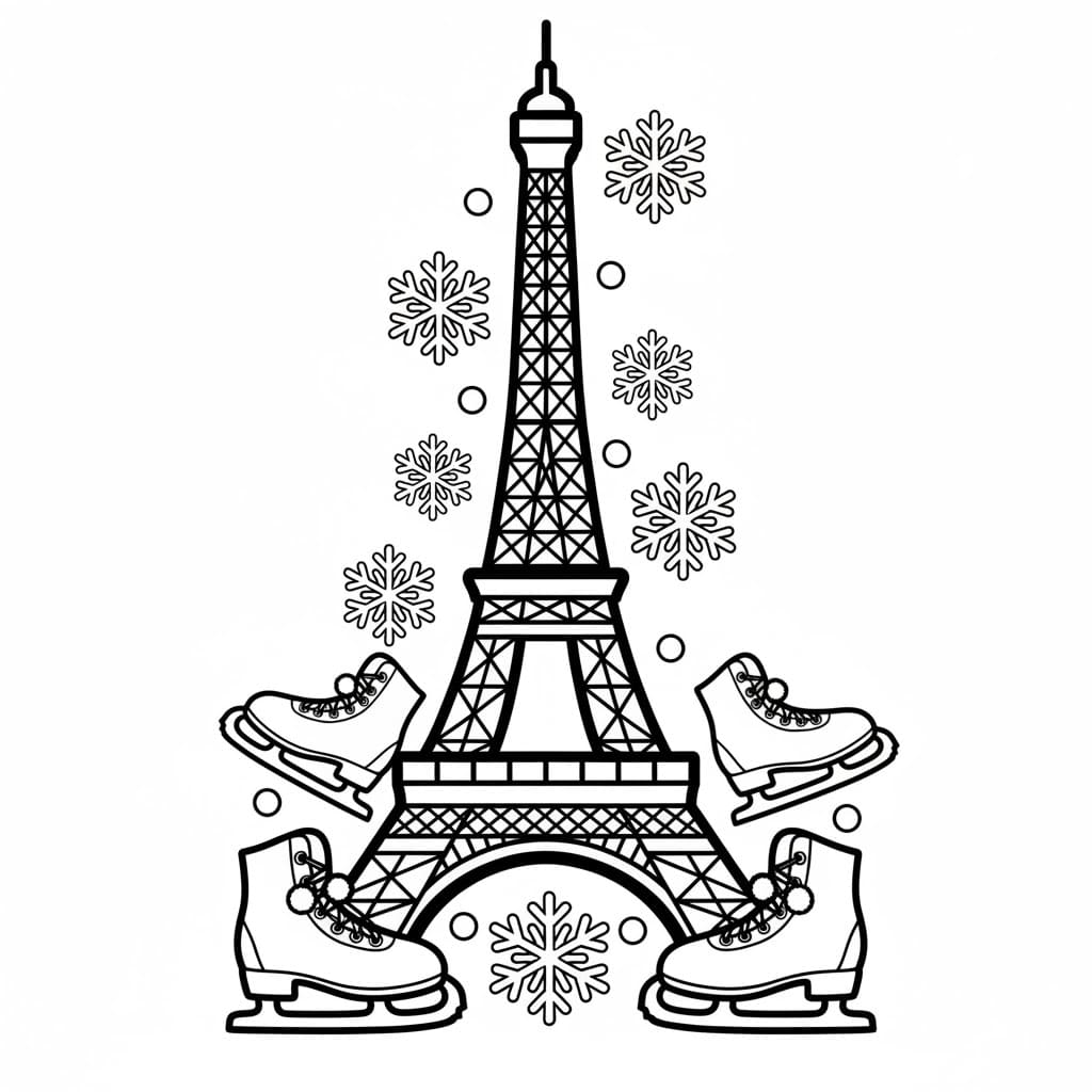 Menara Eiffel dan sepatu es