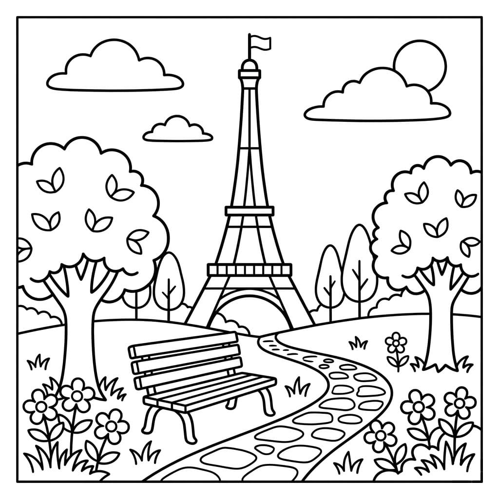 Menara Eiffel di taman