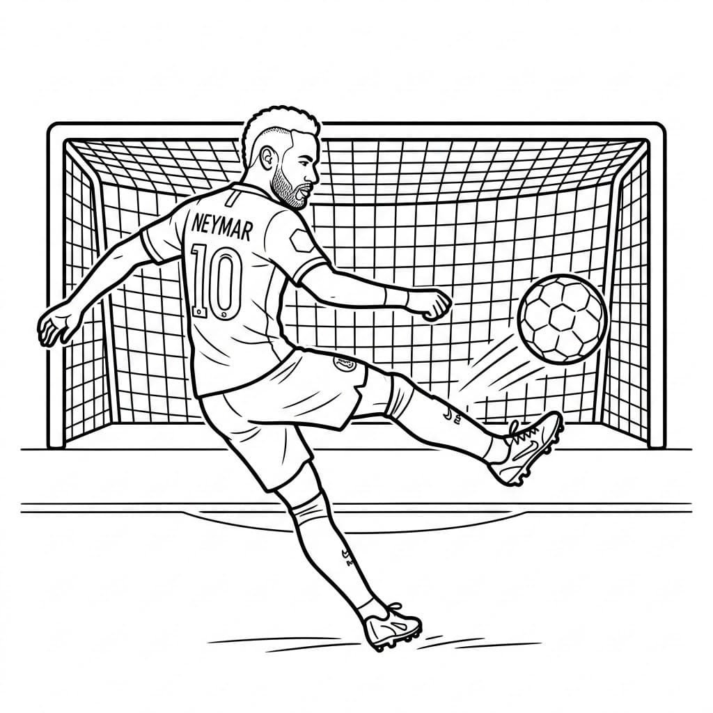 Neymar melakukan tembakan