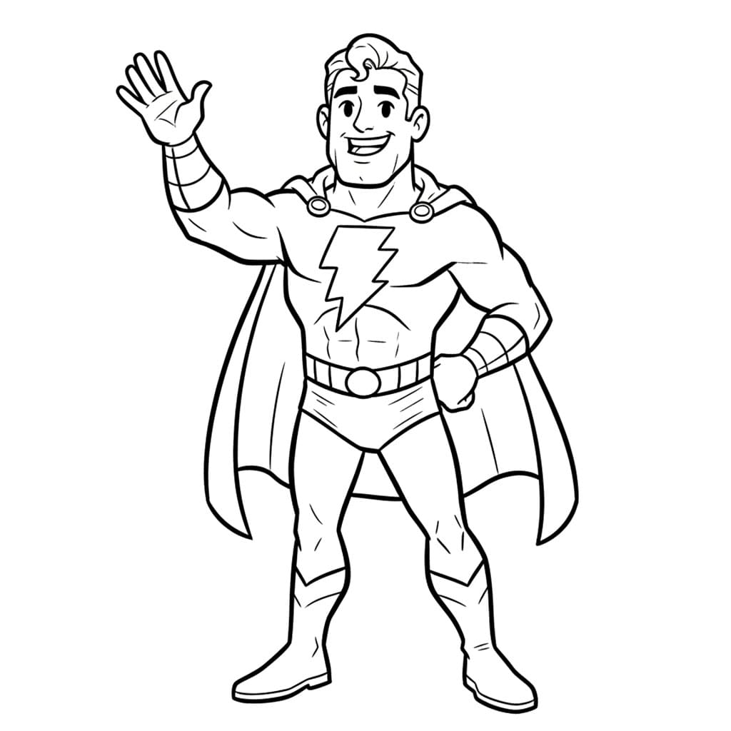 Shazam melambaikan tangan