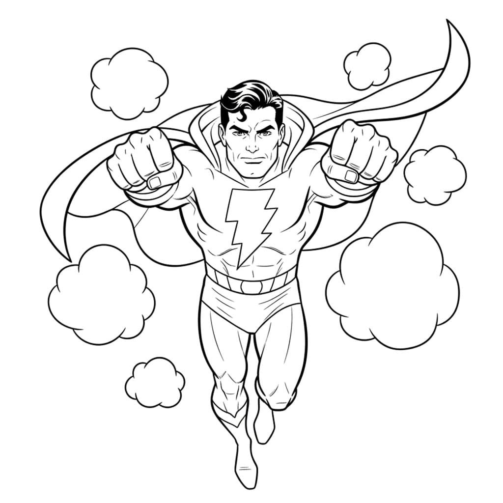 Shazam terbang di langit