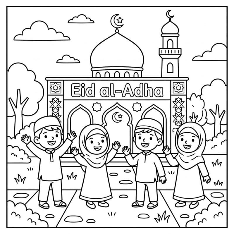 Anak di Masjid Idul Adha