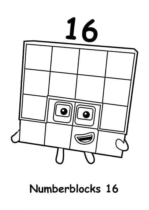 Angka 16 Numberblock