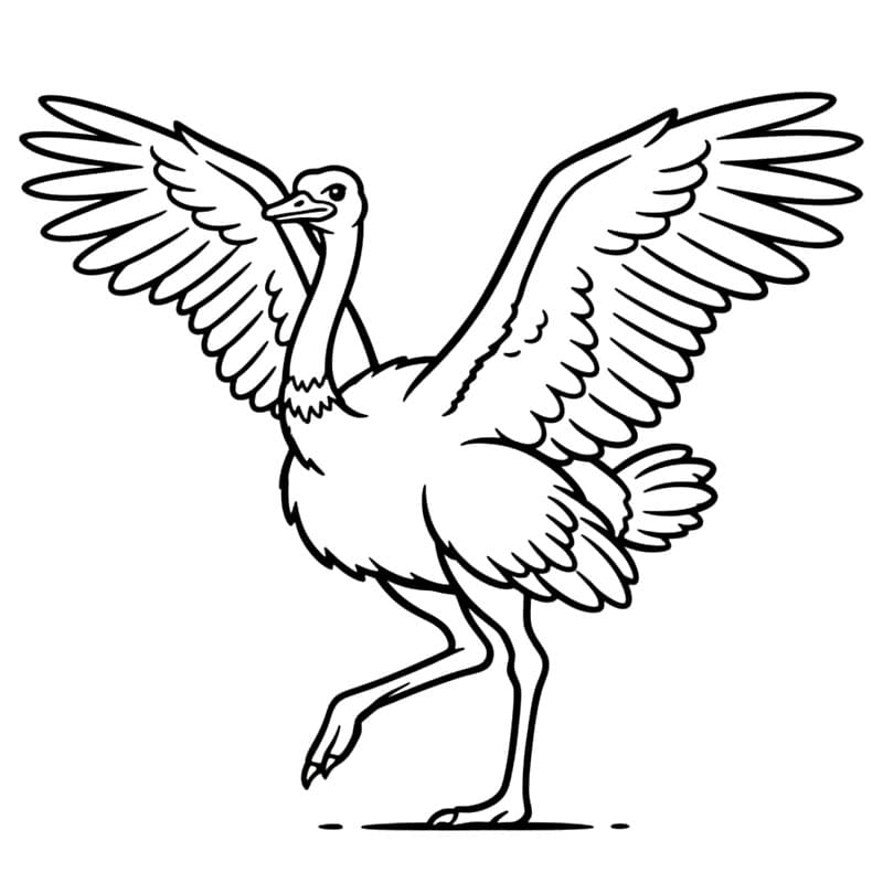 Burung unta membentangkan sayapnya