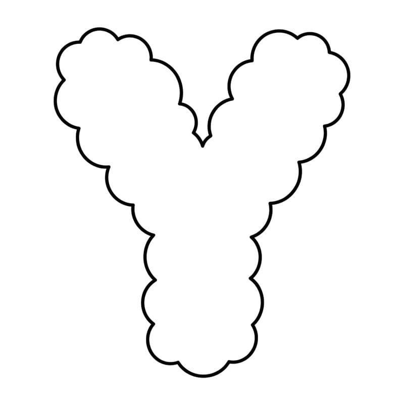 Garis luar awan huruf Y