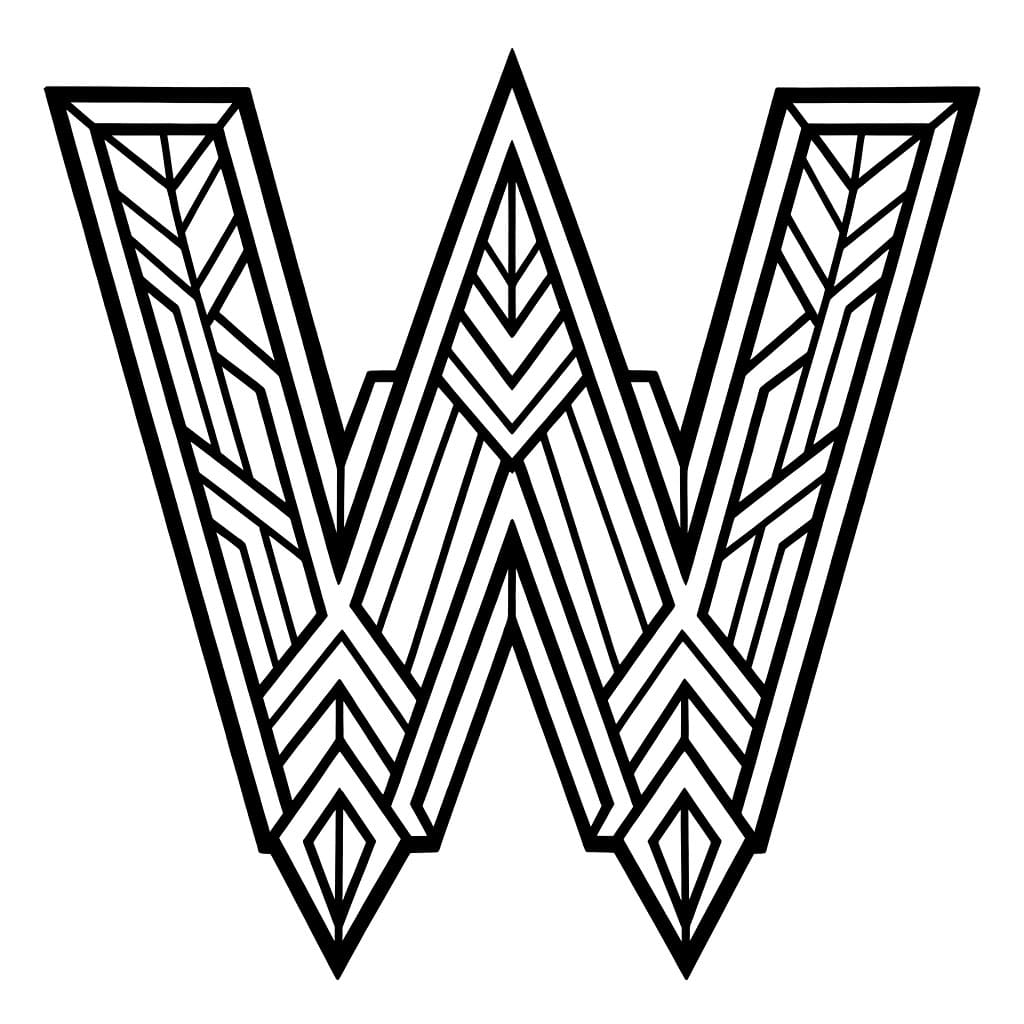 Huruf W Art Deco