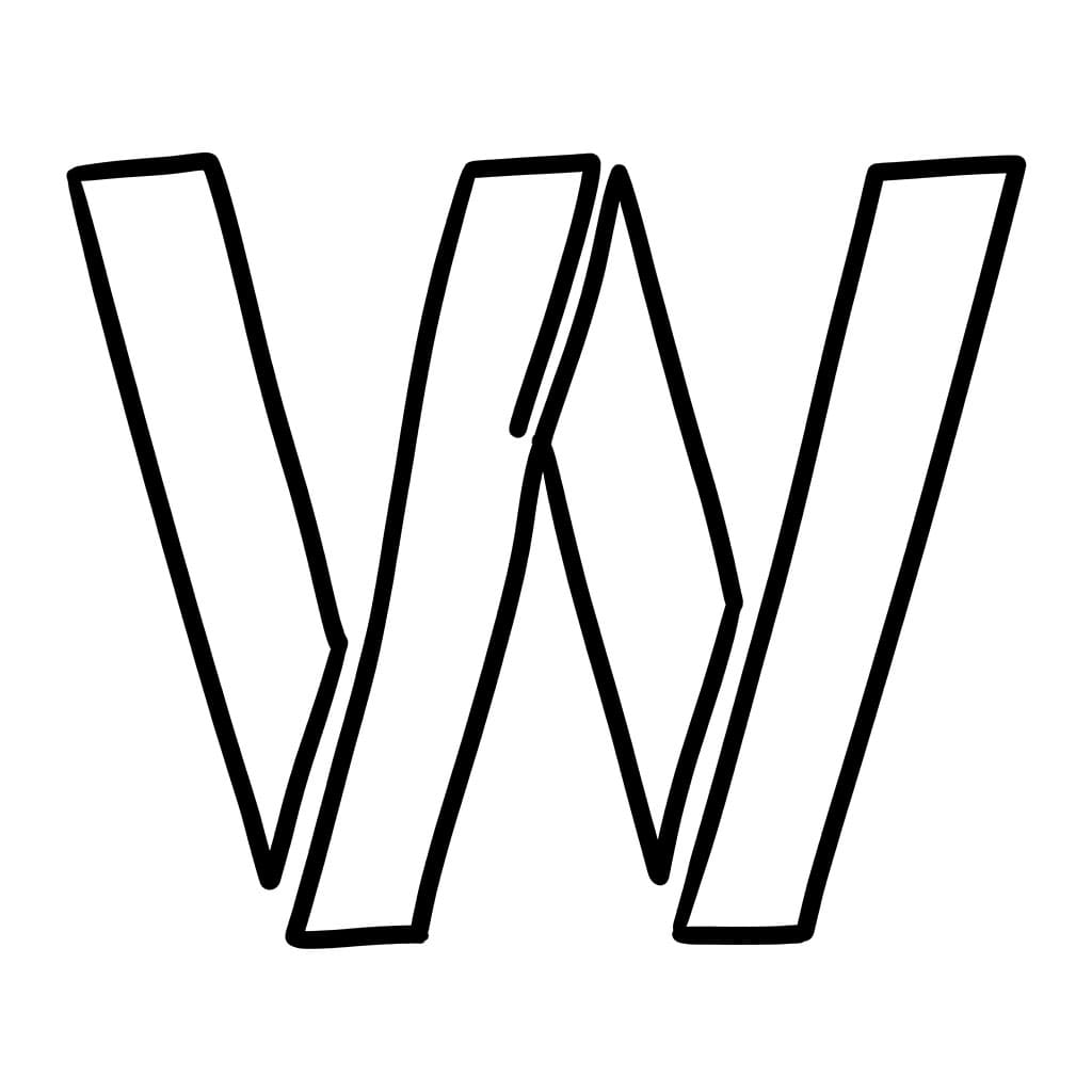 Huruf W Batang Terpisah