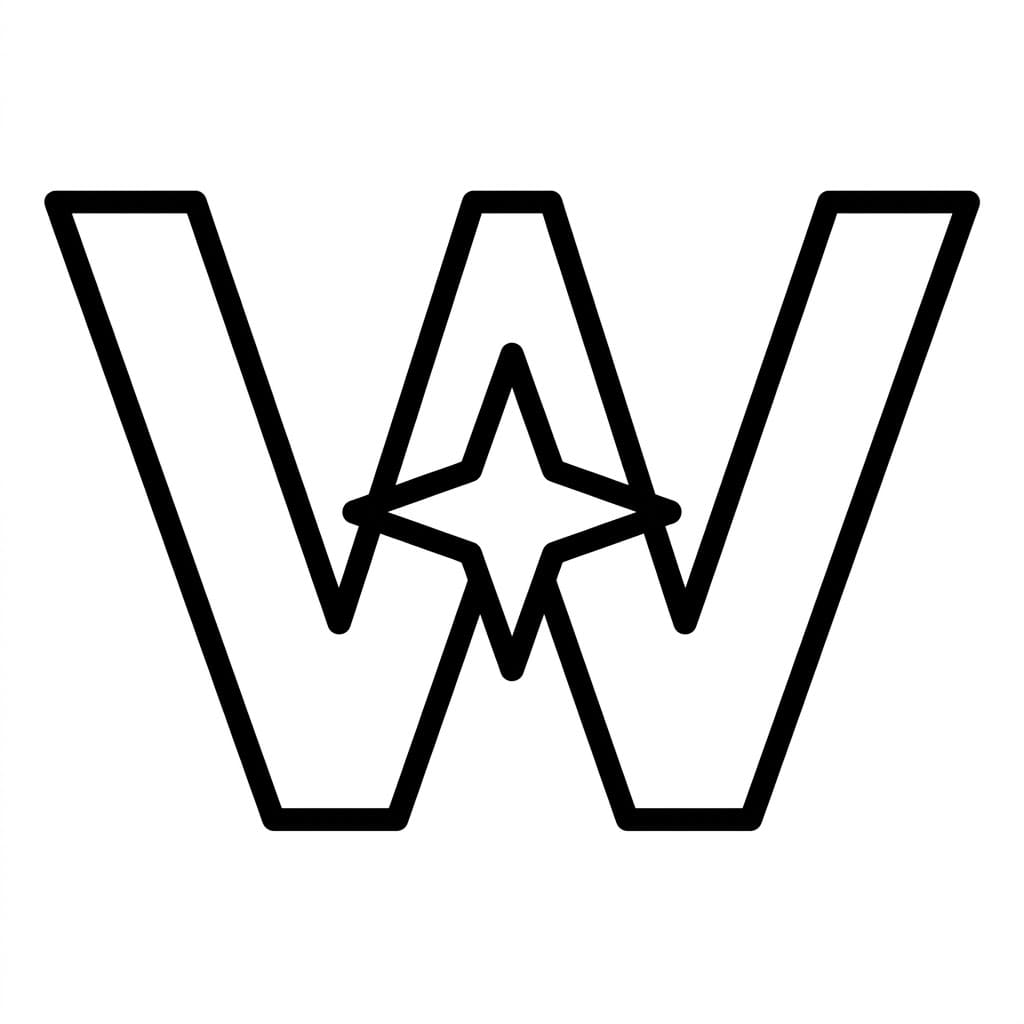 Huruf W Bintang Abstrak