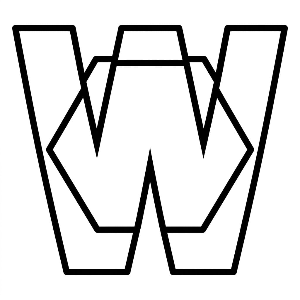 Huruf W Fragmen Heksagon