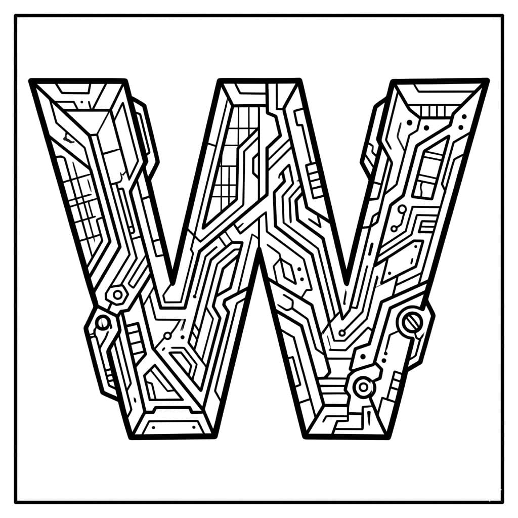 Huruf W Futuristis