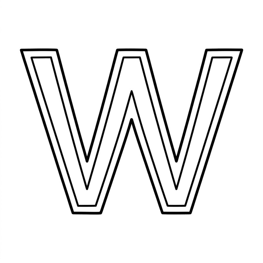 Huruf W Garis Cermin