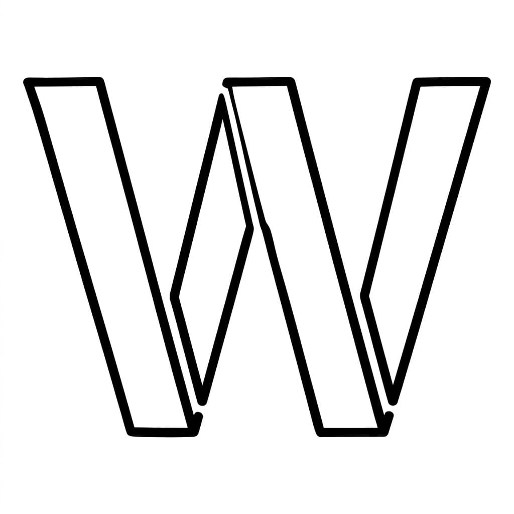 Huruf W Gaya Stensil