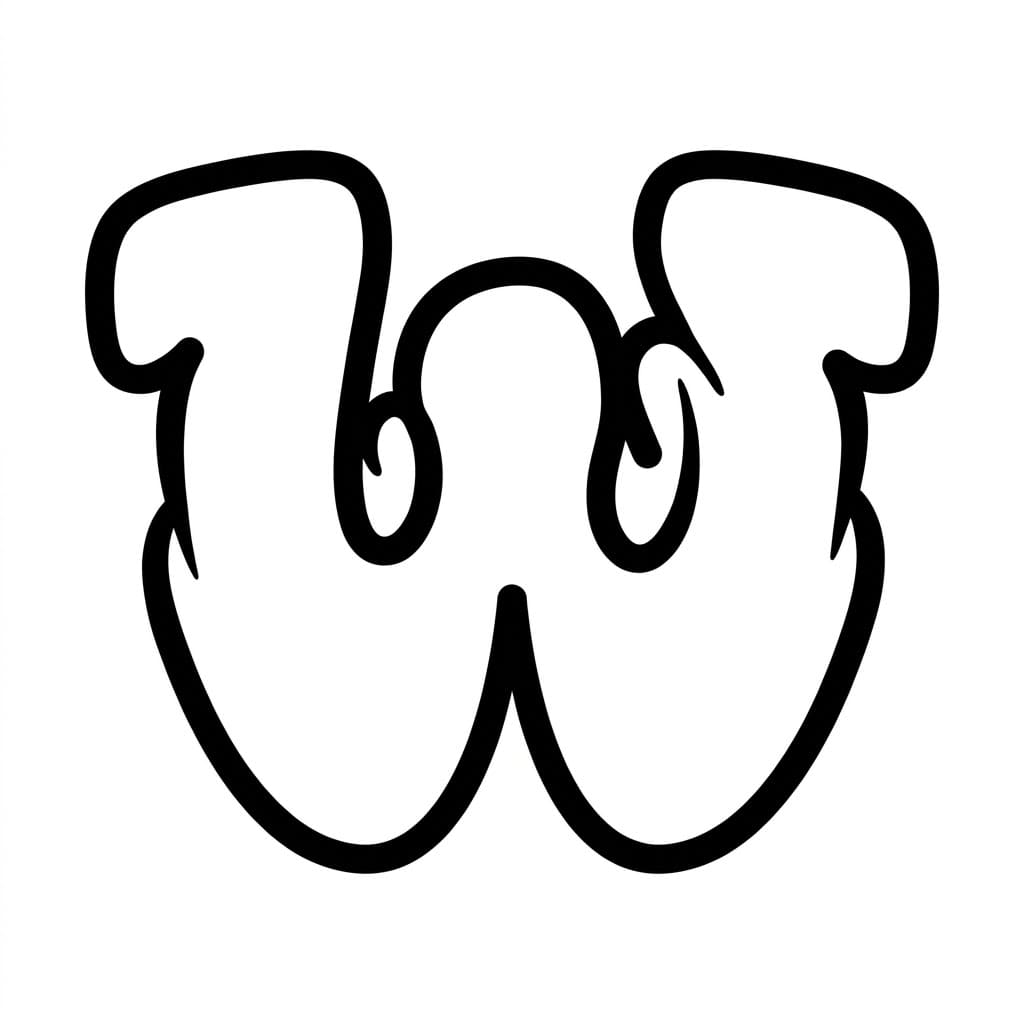 Huruf W Graffiti