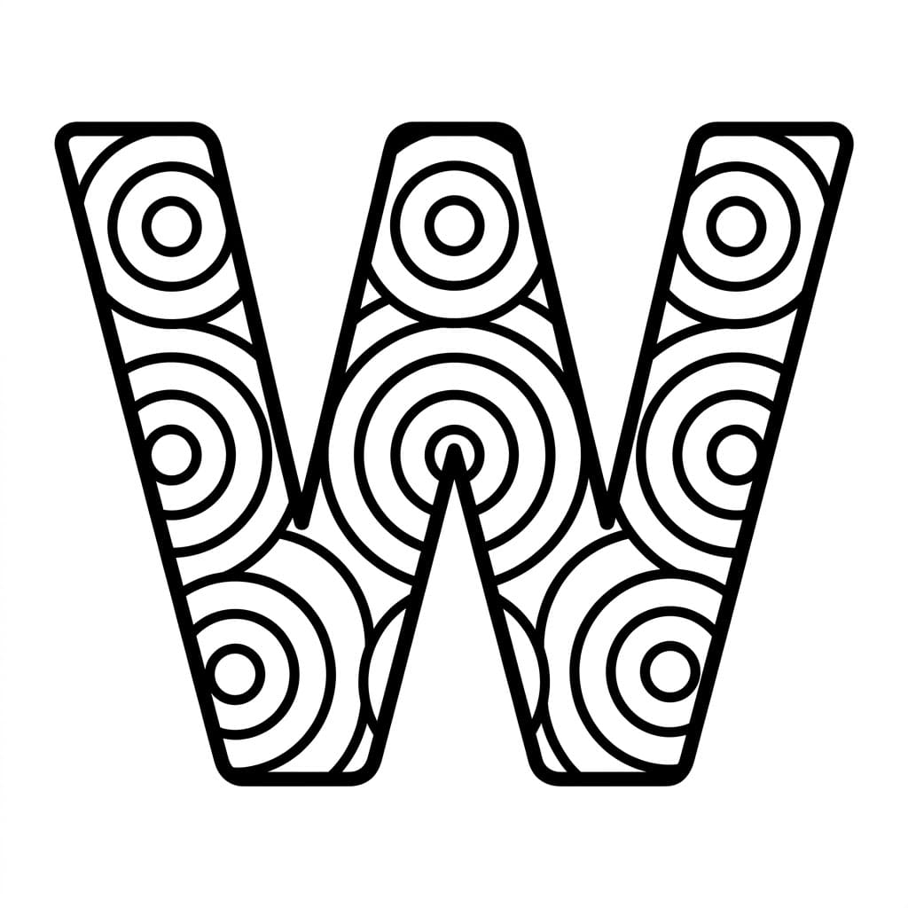 Huruf W Lingkaran Konsentris
