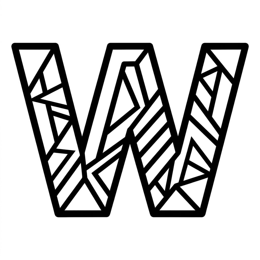 Huruf W Minimalis