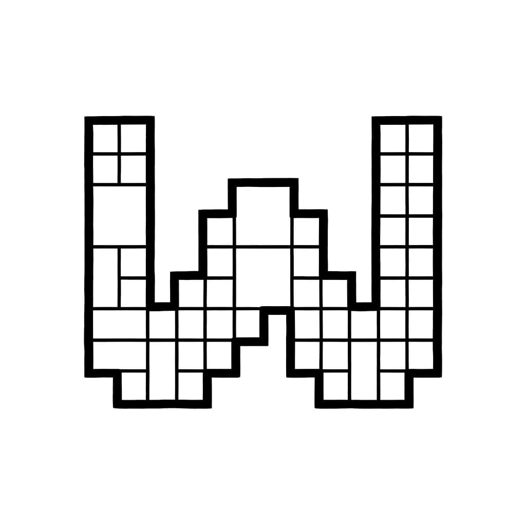 Huruf W Pixel Tebal