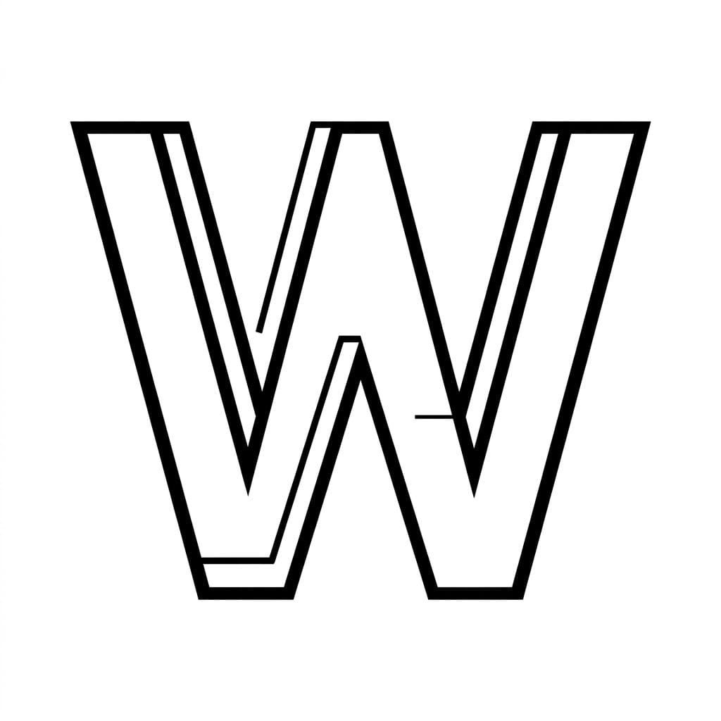 Huruf W Sudut 45 Derajat