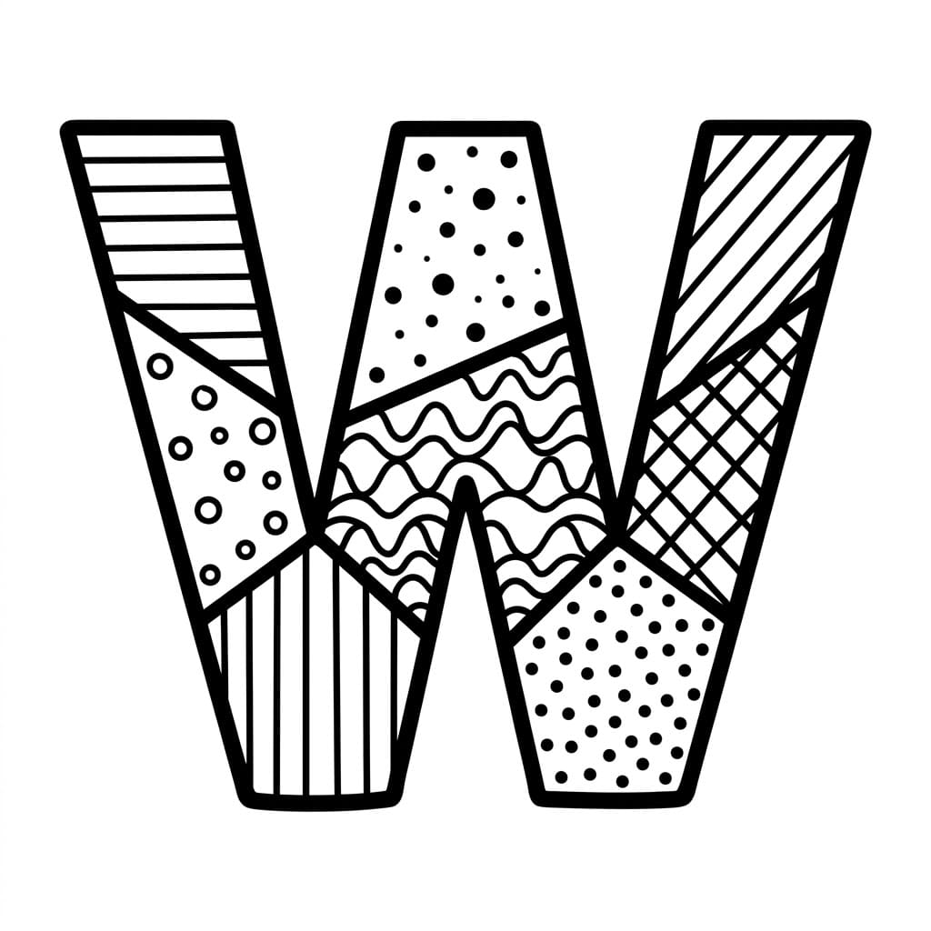 Huruf W Zendoodle
