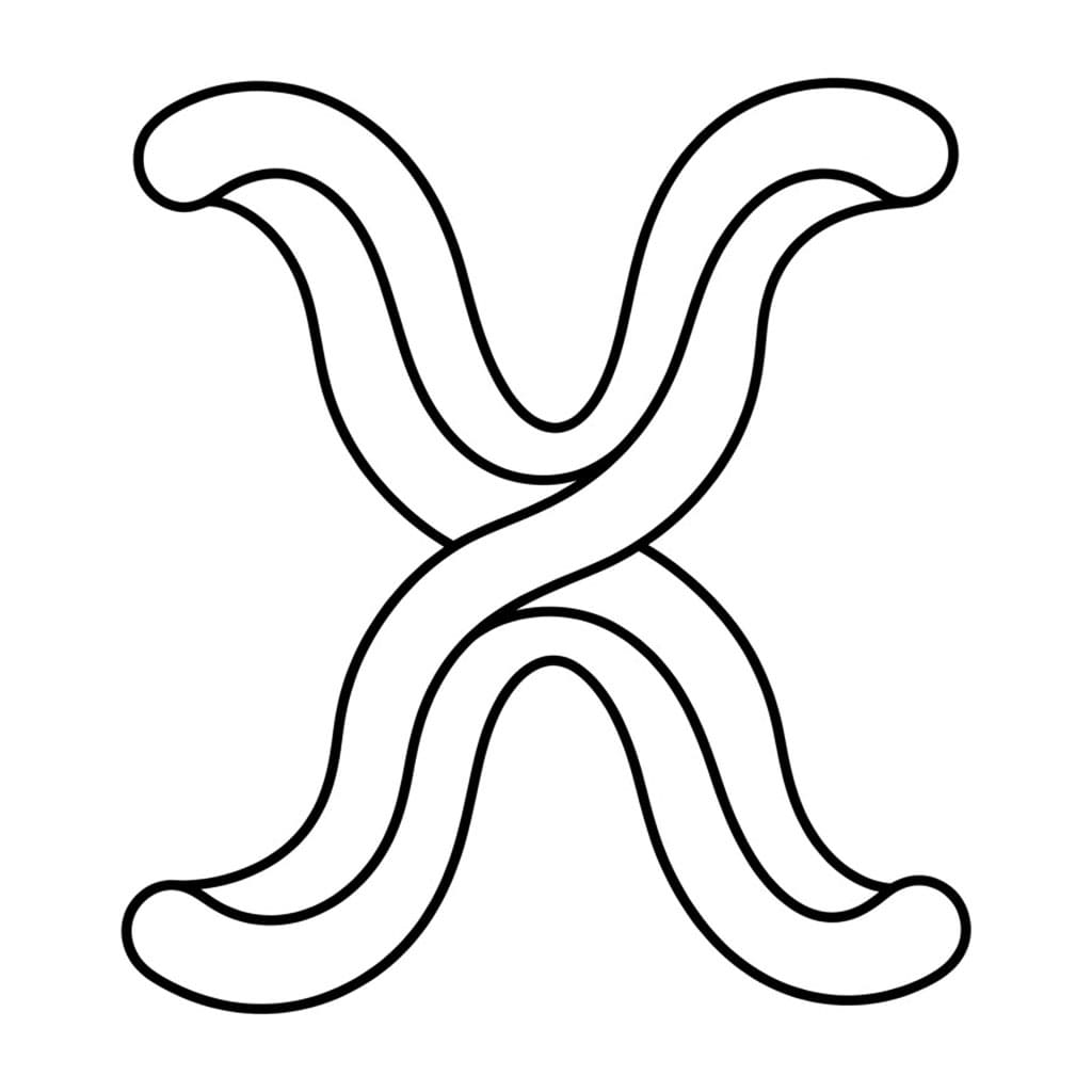 Huruf X bergelombang