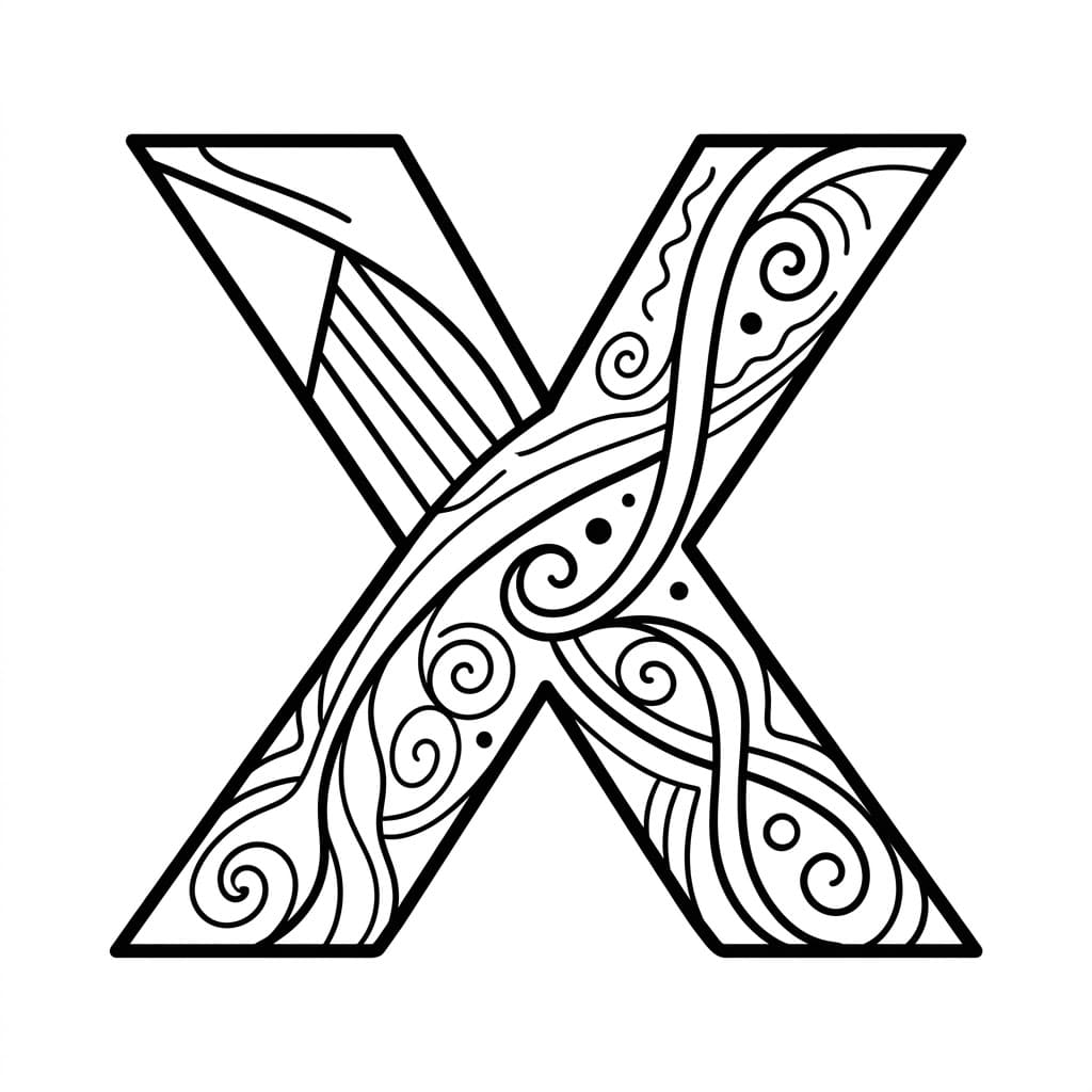 Huruf X garis campuran