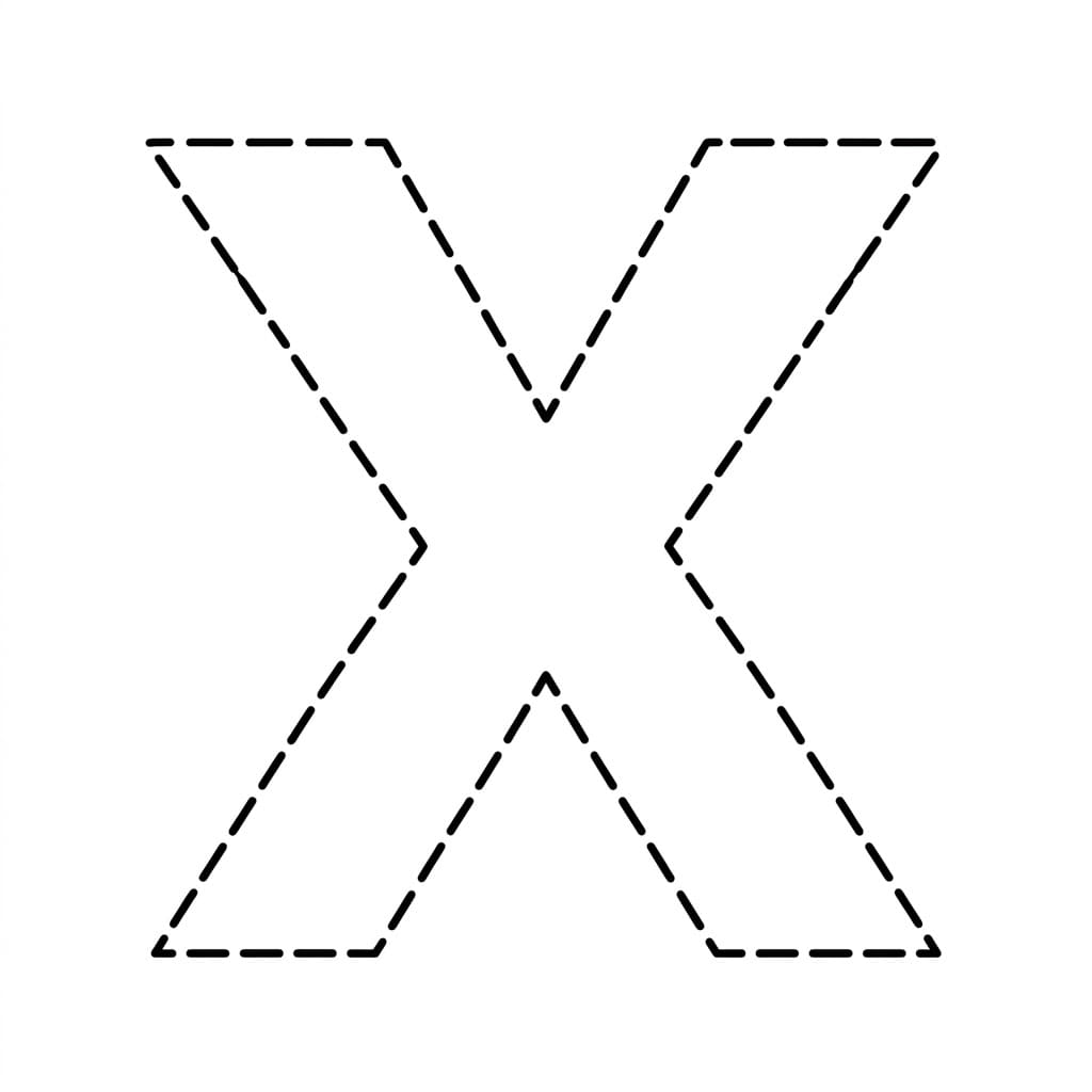 Huruf X garis putus-putus