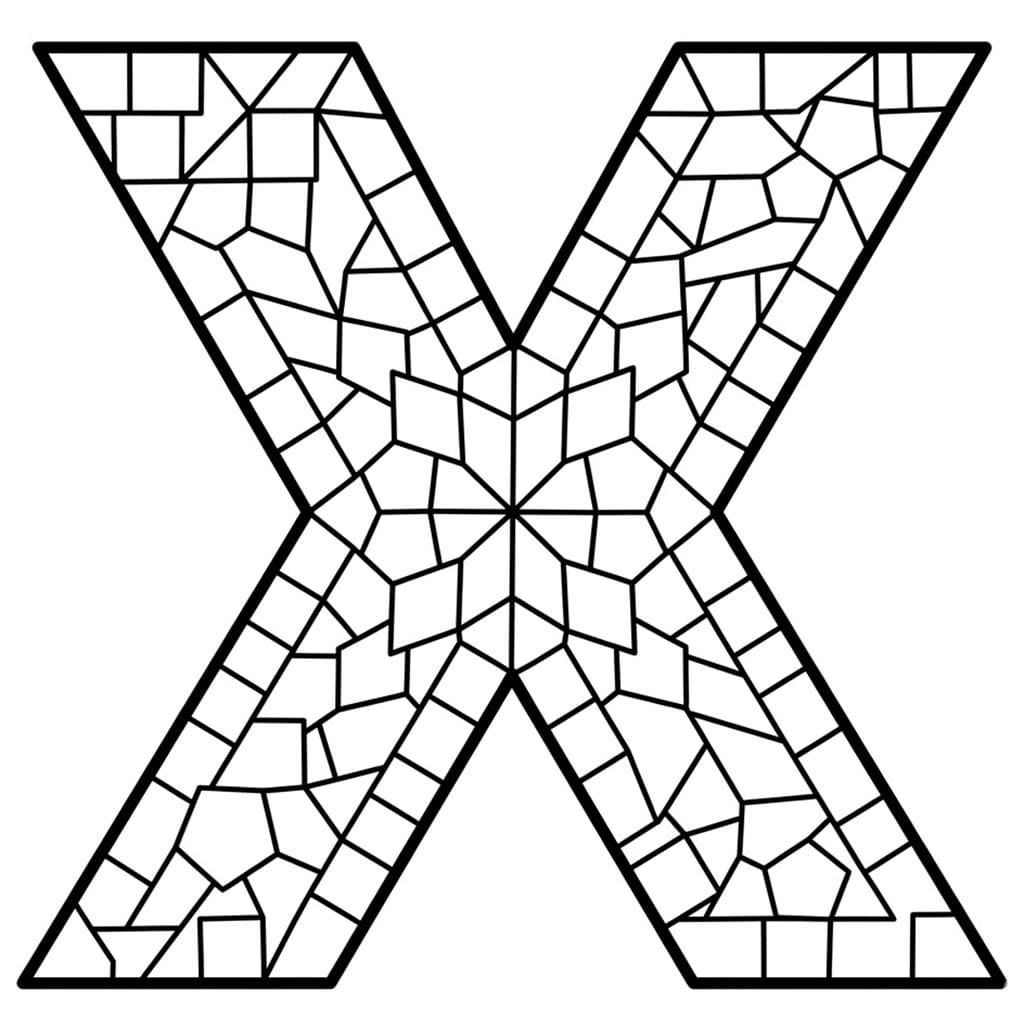 Huruf X mosaik