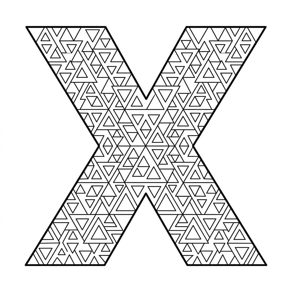Huruf X segitiga