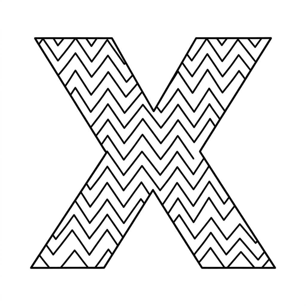 Huruf X zigzag