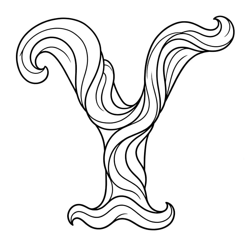 Huruf Y dengan pola gelombang