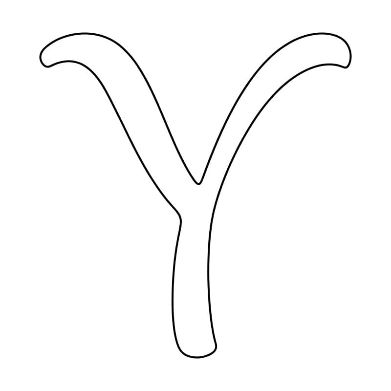 Huruf Y sedikit melengkung