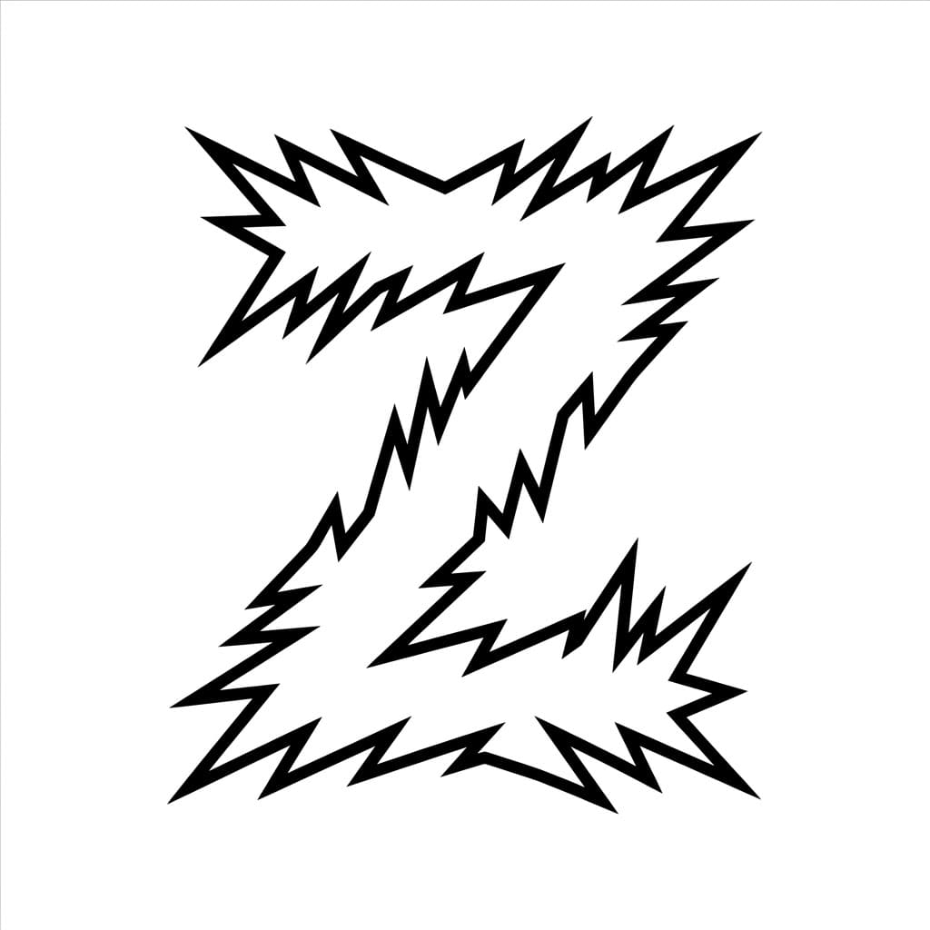 Huruf Z bergerigi patah