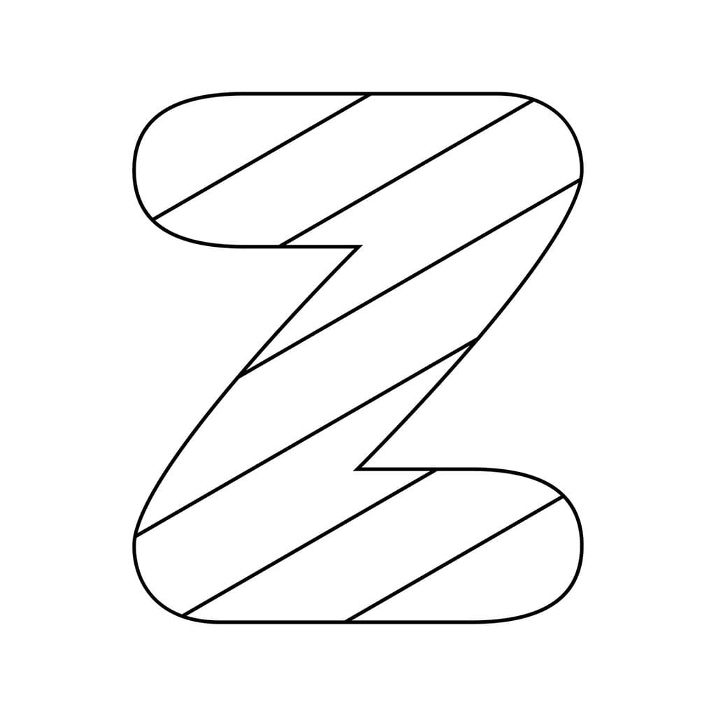 Huruf Z dengan garis-garis besar