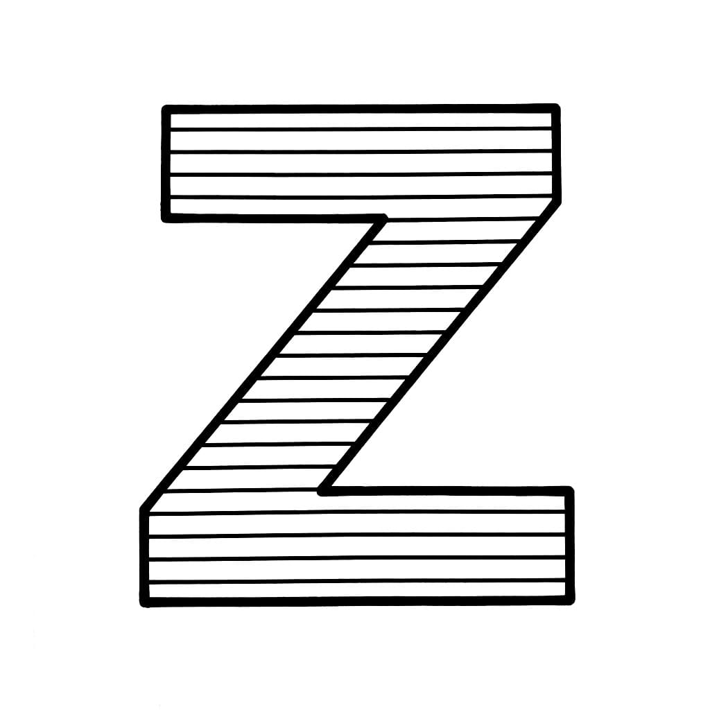 Huruf Z dengan garis-garis