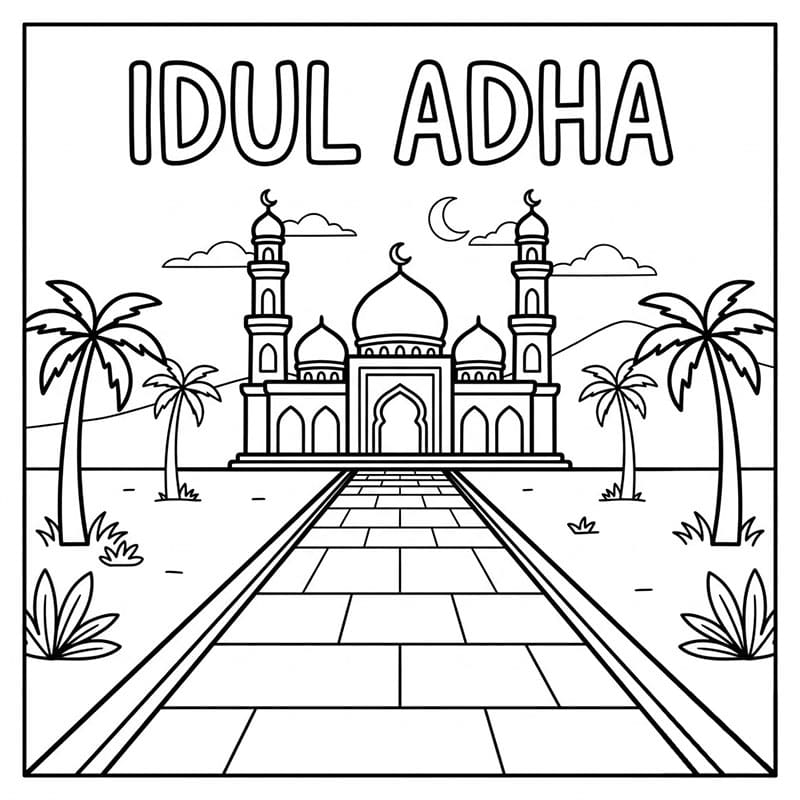 Jalan ke Masjid Idul Adha gratis