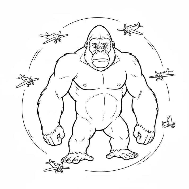 King Kong dengan pesawat terbang