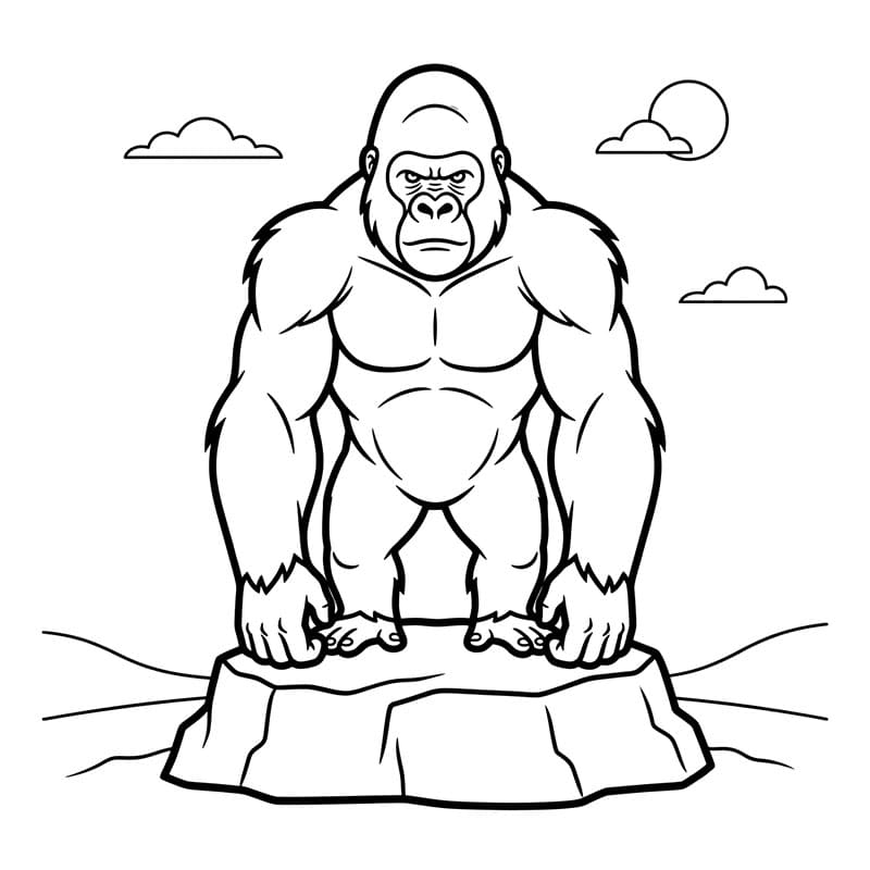 King Kong di atas bebatuan