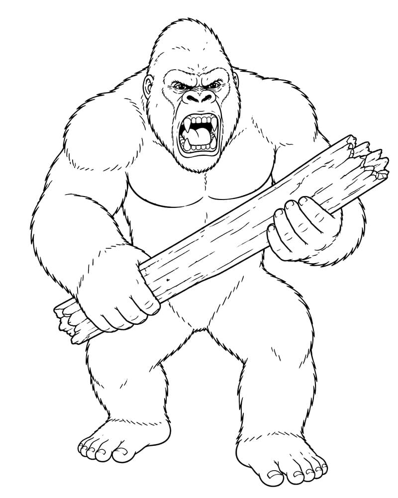 King Kong memegang tongkat