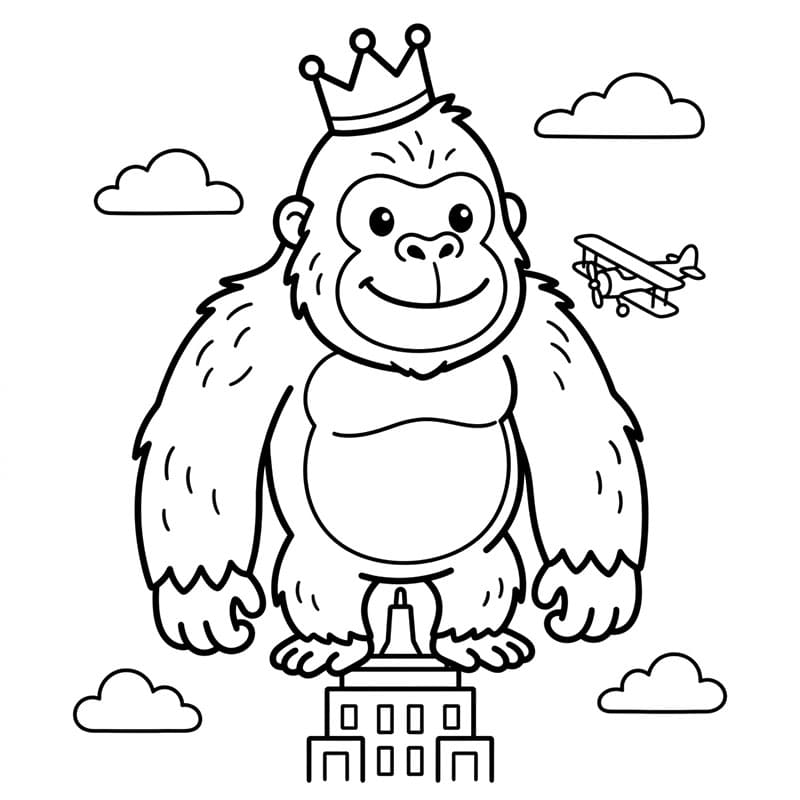 King Kong mengenakan mahkota