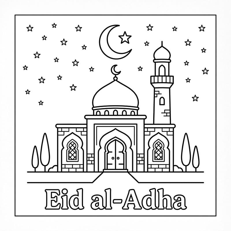 Masjid di Bawah Bulan Idul Adha